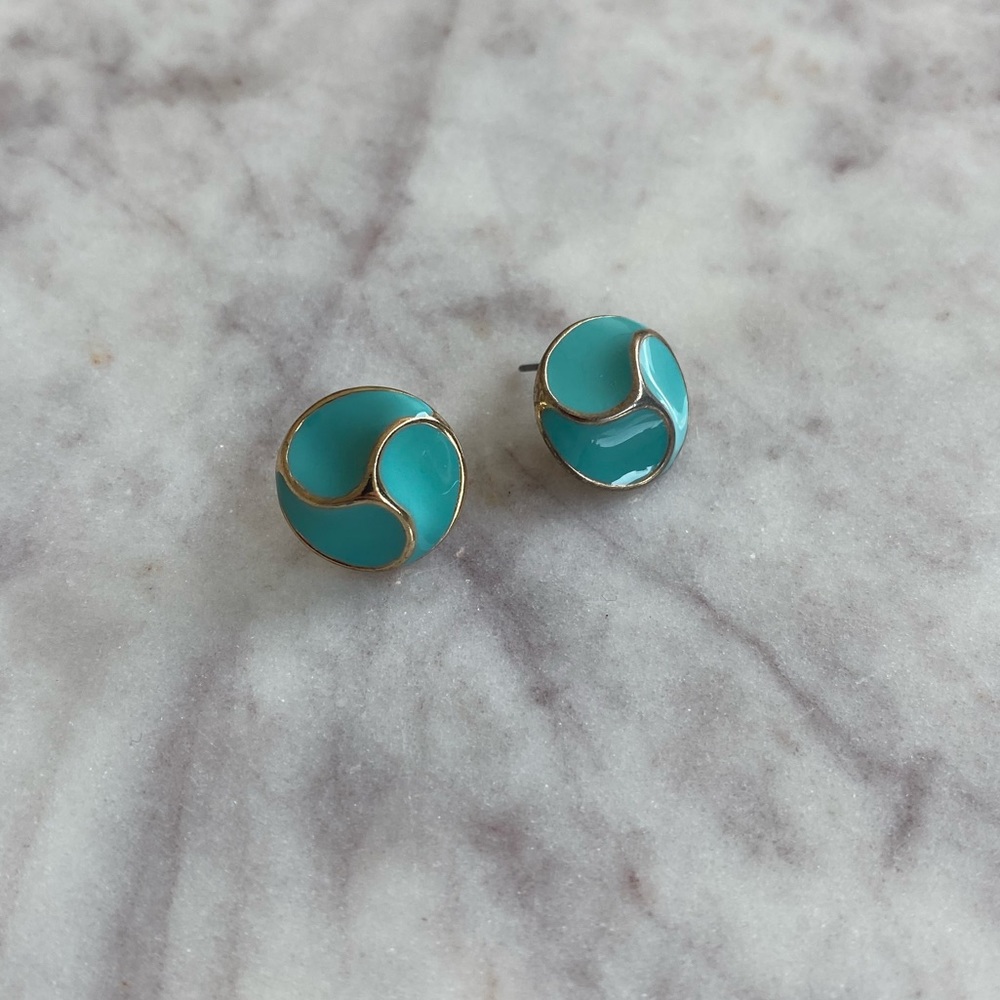Aqua Pinwheel Earrings